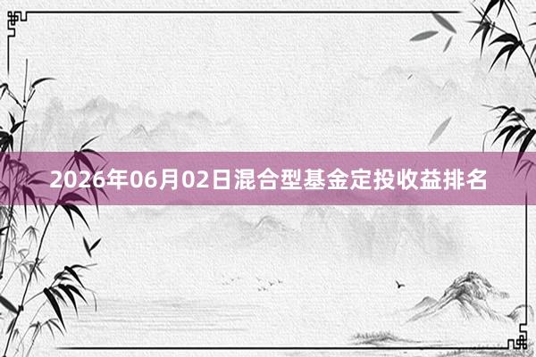 2026年06月02日混合型基金定投收益排名