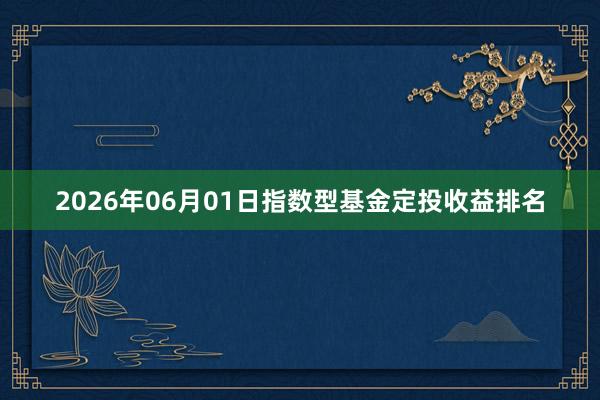 2026年06月01日指数型基金定投收益排名