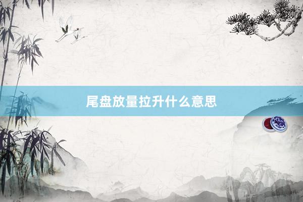 尾盘放量拉升什么意思