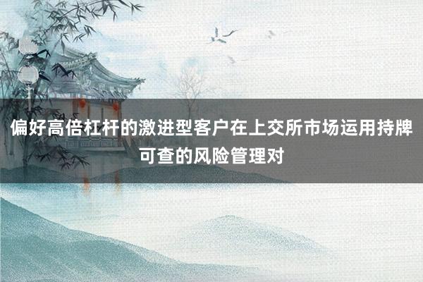 偏好高倍杠杆的激进型客户在上交所市场运用持牌可查的风险管理对