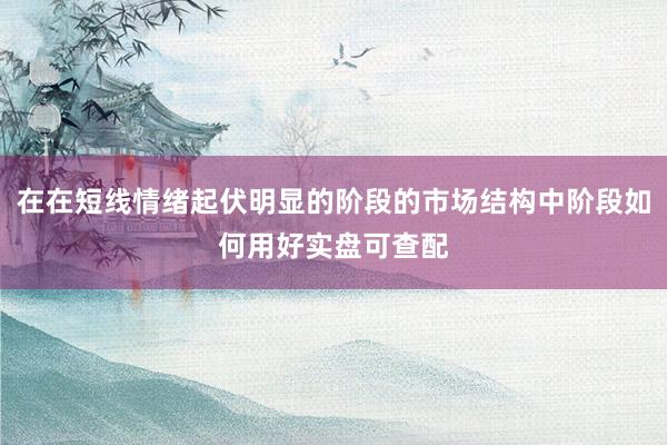 在在短线情绪起伏明显的阶段的市场结构中阶段如何用好实盘可查配