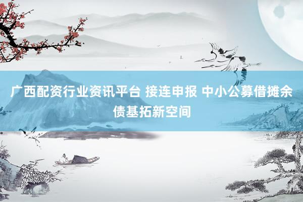 广西配资行业资讯平台 接连申报 中小公募借摊余债基拓新空间